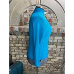 Sag Harbor  sweater cabled ribbed high neck blue Photo 5