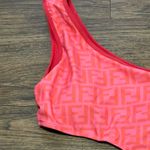 Fendi NWT Pink Logo One-Shoulder Cutout One Piece Swimsuit Size Large Photo 5