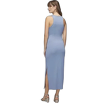 White House | Black Market WHBMForme Dress Womens Large Blue Ribbed Tank Maxi NWOT Photo 4