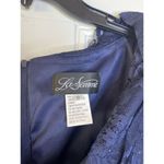 La Femme NEW Off-the-Shoulder Ruched Lace Gown in Navy Size 8 Women’s Photo 3