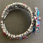 Vintage Estate Floral Stretch Bracelet W/ Pink Blue Green & Yellow Gemstones Photo 4