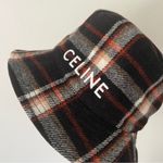 CELINE  Hedi Slimane Red Plaid Wool Bucket Hat Photo 5