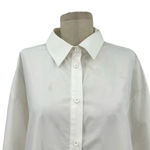 Melissa Nepton Mia Crisp Button Down Collared Shirt Off White Size‎ Large Photo 2