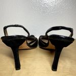 Manolo Blahnik  Suede Sling Back Kitten Heel Straps Pointed Toe Black 37 6.5 Photo 3