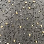 Scala Vintage Beaded Silk Blouse Top Long Sleeve V Neck Black Gold NEW Womens S Photo 6