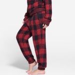 SKIMS  Red Buffalo Check Cozy Unisex Joggers Sz S Photo 7