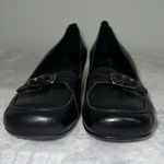 Women's Vintage Y2K Black Leather Kitten Heel Pumps Size 7 Photo 1