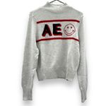 Aerie American Eagle AE Smiley Face Logo‎ Print Long Sleeve Knit Sweater Size M NEW Photo 1