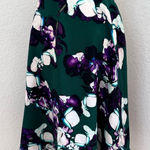 Banana Republic NWT A-line Green Skirt With White & Purple Floral Print size 4 Photo 0