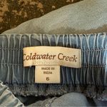 Coldwater Creek  Tencel Chambray-Style Cropped Ankle Pants Crochet Trim Size 6 Photo 5
