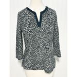 Charter Club Women's Leopard Print Split Neck 3/4 Sleeve Top Black Size Large Photo 9