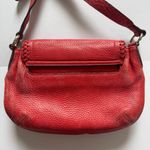 MCM Red Leather Whipstitch Trim Crossbody Bag Photo 3