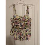 Torrid Tankini Swim Top Yellow Floral Flamingo Novelty Print Size 2R Photo 1