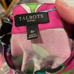 Talbots Cute pinky avocado abstract floral flowy mandarin collar top  boho coast Photo 4