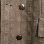Rare Vintage ESCADA Wool Blend Double Breasted Square Print Brown Blazer Size 34 Photo 13