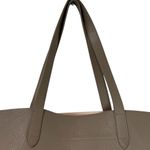 Cuyana Classic Structured Leather Tote Bag Pebbled Taupe Shoulder Work Bag Tan Photo 3