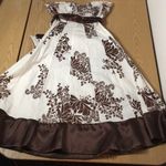 Ruby Rox Juniors/Women’s  Strapless Dress Stretchy Soft Comfy Brown White Size 3 Photo 0