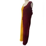 Ashley Stewart Textured Yellow & Burgundy Bodycon maxi Dress NEW Size 26/28 PLUS Photo 2