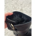 Fendi Rabbit Fur Lined Motorcycle Boot Moto Black Leather Gold Hardware Photo 4