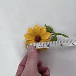Vintage Women's Yellow Green Sunflower Brooch Pin Decorative Fashion Jewelry‎ Yellow Photo 4