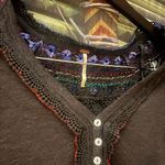 Free People Crochet Embroidered Oversized Blouse XS Boho Western Photo 8