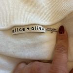 Alice + Olivia Ivory Linen Blend Choker Neck Sweater Photo 5