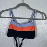 prAna  Women S Black Colorblock Lurisa Bikini Top UPF 50+ Adjustable Cross Straps Photo 2