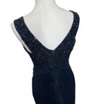 Tadashi Shoji Tadashi Collection Navy Silk Gown Beaded Women’s Size 0 Formal Evening Dress Photo 5