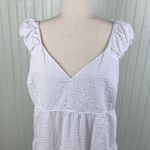 Old Navy Fit & Flare Tiered Seersucker Maxi Dress Size Large White Cottagecore Photo 5