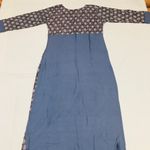 NWT Pigeon Blue and Brown Peacock Pom Pom Tunic Maxi Dress Indian Pakistani Photo 7