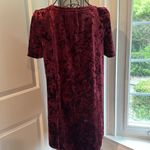 Velvet Tees Burgundy, short sleeve V-neck velvet front pocket tee Photo 2