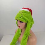 πππBOGOHOπππGreen Grinch Plush Hat with Red Santa Cap Green Photo 3
