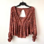 Free People Tiger Print Peplum Blouse S Photo 2