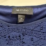 AB Studio Women's  Navy Blue Crochet Kimono Dress Size Extra Large‎ Photo 6