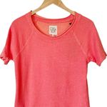 Chaser  Coral Linen French Terry Sweatshirt Tee Raw Hem Short Sleeves Pink XS NWT Photo 4