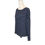 Sonoma Women's Goods Top Size XL Navy Blue White Stripe Long Sleeve NWT Photo 1