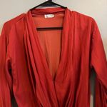 Free People Intimately  Rust Elsa Surplice Long Sleeve Bodysuit Photo 2