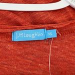 J. McLaughlin  Kacey Top XS NWT $68 Short Sleeve Scoop Neck Linen Burnt Orange Photo 2
