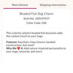 Free People  Beaded Fish Bag Charm Photo 2