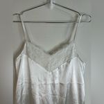 Unbranded White Satin Slip Dress with Lace Trim Photo 2