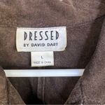 Dressed by David Dart Large Brown Embroidered 100% Genuine Leather Button Jacket Photo 11