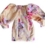 ASOS luxe size is 2 belted drama sleeve, satin florall mini dress nwt Photo 0