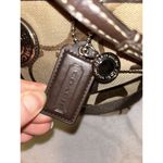 Coach Signature Stripe Tote Bag Brown and Tan Classic Style. No Flaws Photo 9