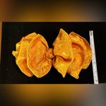 Vintage 90s Yellow SATIN EFFECT Big Hair Bow Barrette Clip Oversized Photo 4