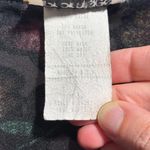 VTG 80 Black Floral Long Open Cardigan Notch Collar Flowers 2XL Whimsigoth Retro Size XXL Photo 9