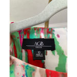 AGB Abstract Shealth Dress Paint Splash Art Teacher Artsy Sleeveless Bold Artist White Size 10 Photo 4