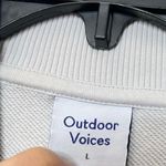 Outdoor Voices Pickup Bomber Jacket Dove Bone Women’s Size Large Cotton Photo 12