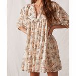 Anthropologie Caballero Breezy Tunic Dress Babydoll Size Medium Tan Photo 4