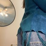 Free People Blue suede western cardigan Photo 3