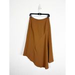 Vince  Panel Midi Skirt Size 2 Asymmetrical Hemline Tan High Rise Classic Office Photo 10